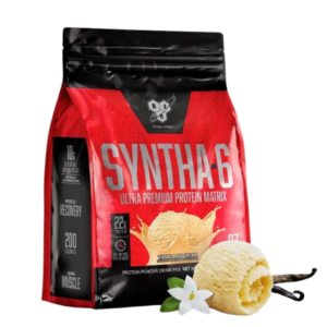 Bolsa de BSN Syntha-6, suplemento de proteína con 22 g de proteína por porción y mezcla de proteínas de liberación prolongada, sabor vanilla ice cream.
