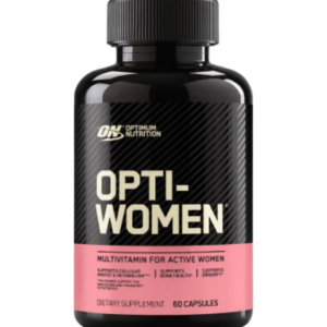 Envase de Optimum Nutrition Opti-Women con 60 cápsulas, suplemento multivitamínico con vitaminas y minerales esenciales para la energía y la salud.